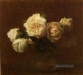 Gelbe rosa Rosen in einer Glasvase Henri Fantin Latour